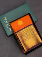 Orange and purple kanchipuram silk saree- PSSR277