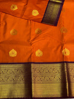 Orange and purple kanchipuram silk saree- PSSR277