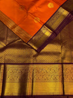 Orange and purple kanchipuram silk saree- PSSR277