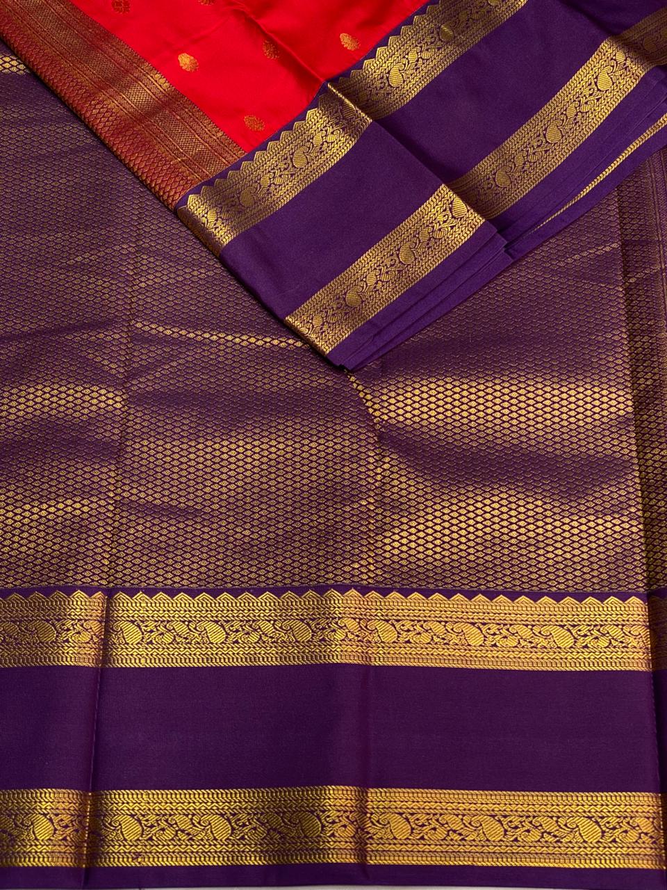 Red and Purple kanchipuram silk saree- PSSR280