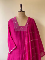 Rani Pink Pure mul chanderi salwar set -SMUL45- SIZE40