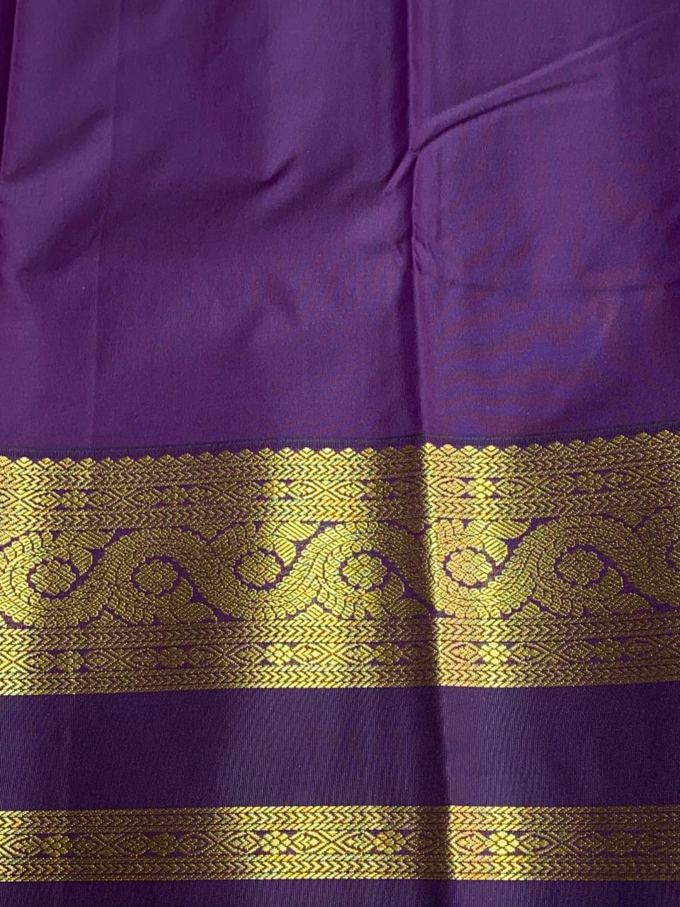 Orange and Purple kanchipuram silk saree- PSSR291