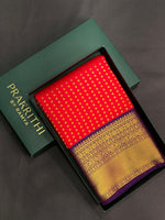 Red and purple kanchipuram silk saree- PSSR289