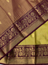 Gold and Purple semi Banarasi silk saree -MPS36