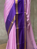 Pink and Violet semi Banarasi silk saree -PIH41