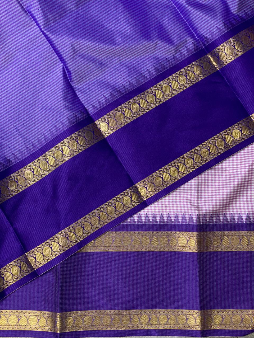 Pink and Violet semi Banarasi silk saree -PIH41