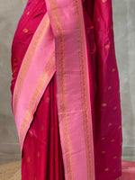 Deep magenta and Pink silk saree -BSP24