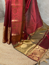 Maroon Semi Banarasi saree - LZ9H
