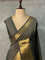 Deep Olive green banarasi silksaree - RUK2E