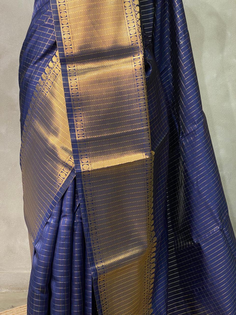 Navy Blue banarasi silksaree - RUK2I -IH