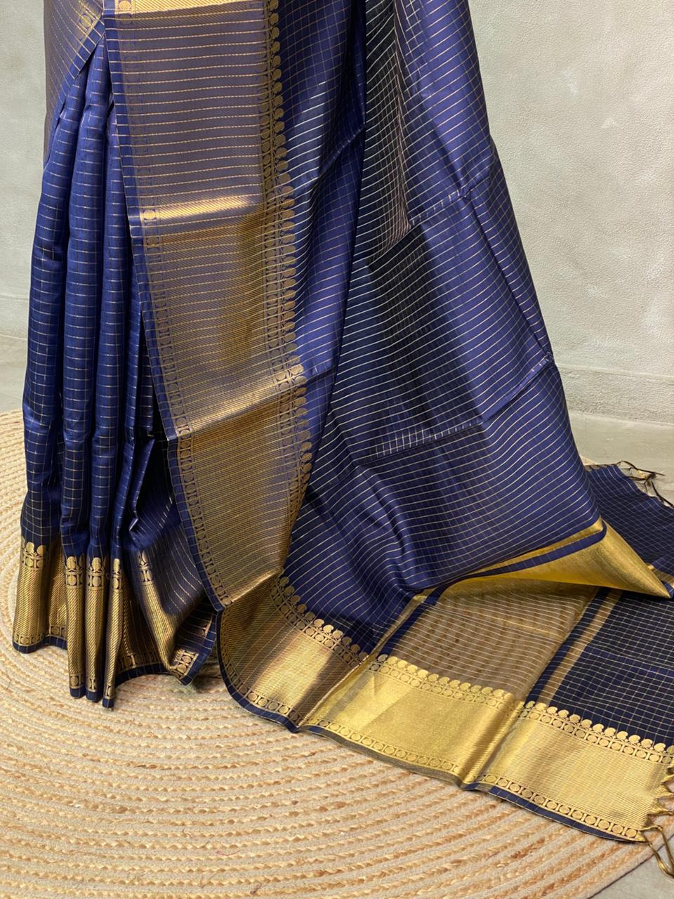 Navy Blue banarasi silksaree - RUK2I -IH