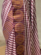 Deep maroon semi Banarasi silk saree -MPS39