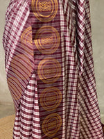Deep maroon semi Banarasi silk saree -MPS39