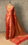 Peach Pure Tissue banarasi saree- PSTBN2