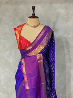 Blue semi Banarasi silk saree -PIH45