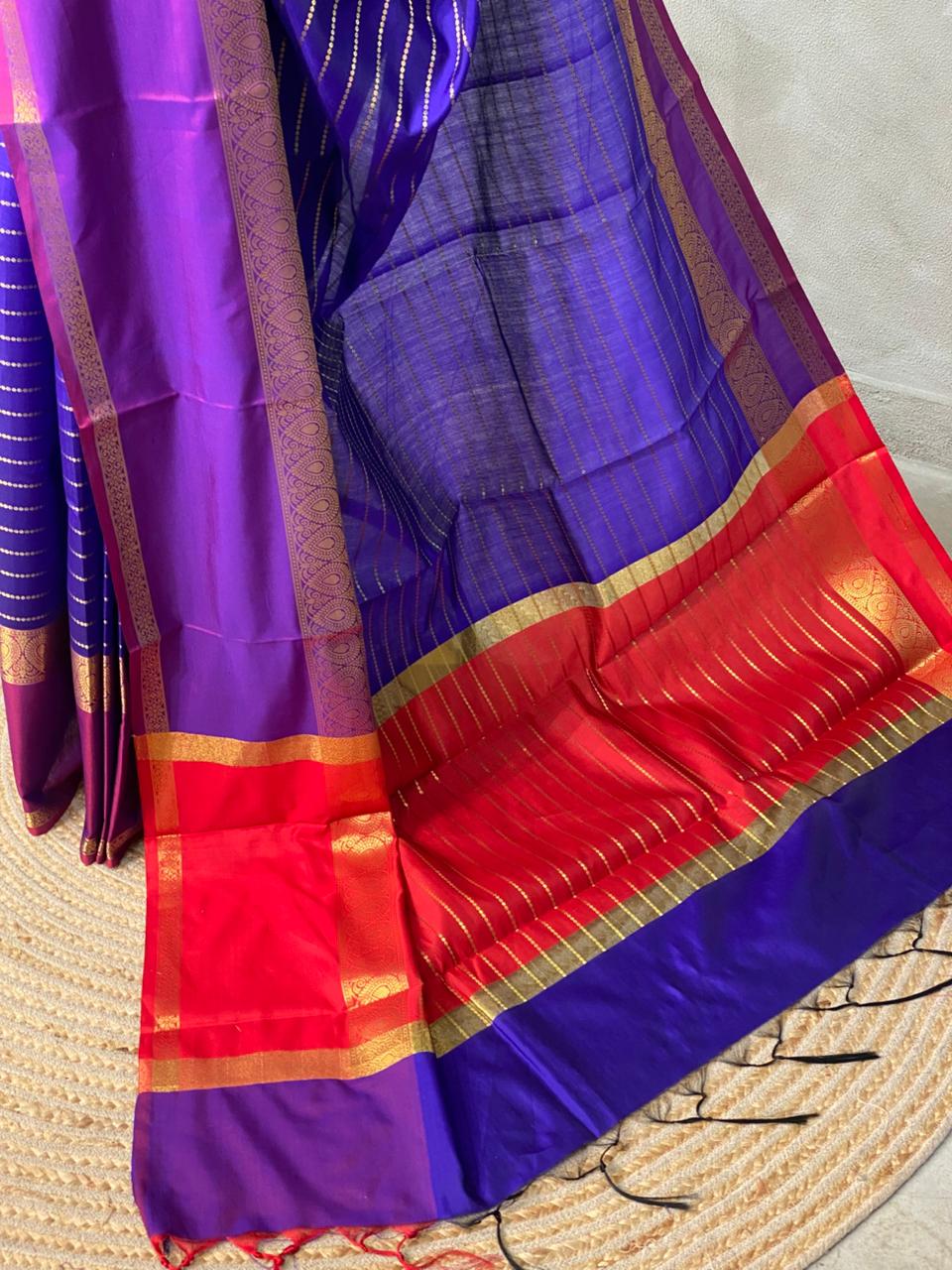 Blue semi Banarasi silk saree -PIH45