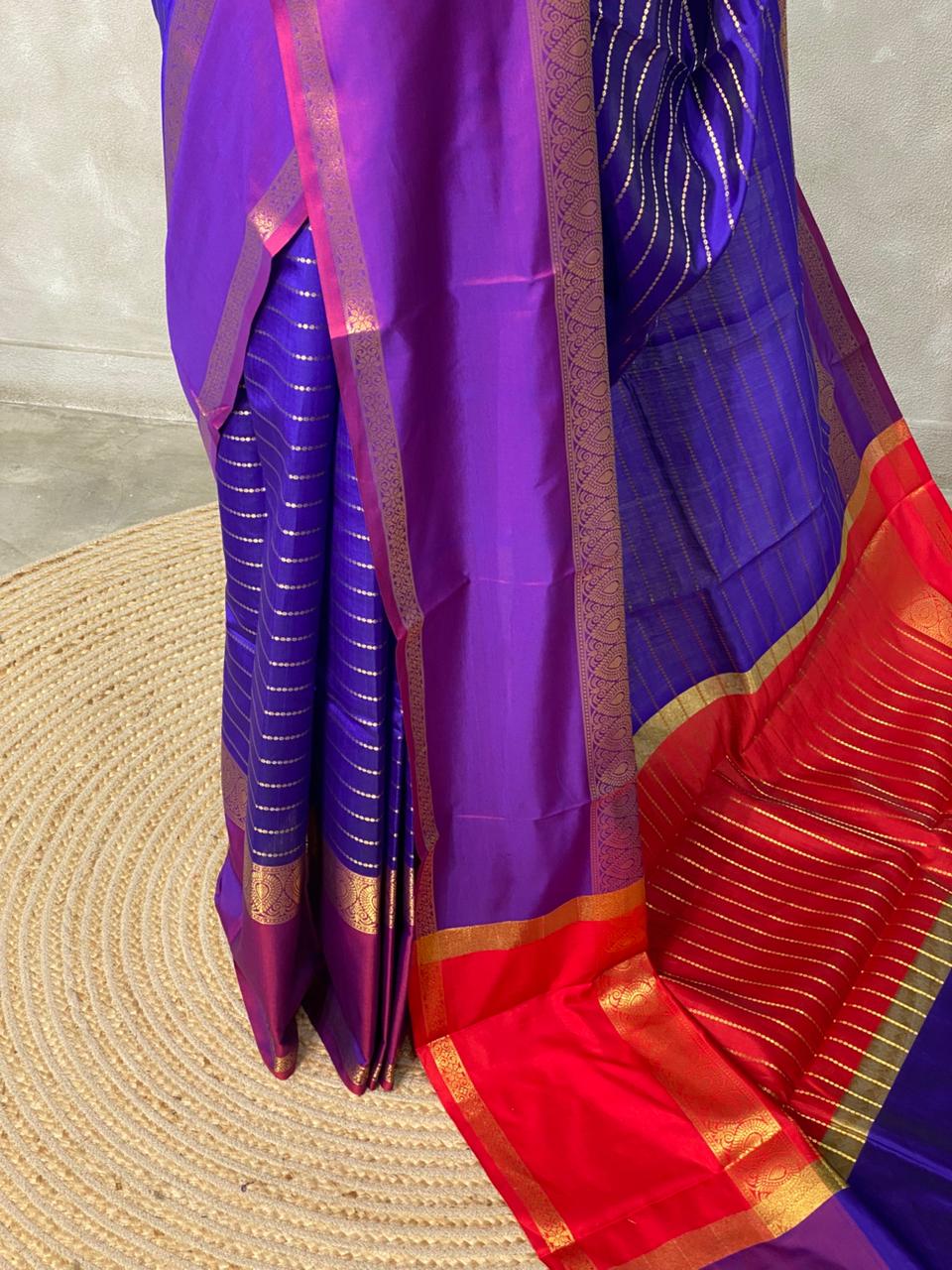Blue semi Banarasi silk saree -PIH45