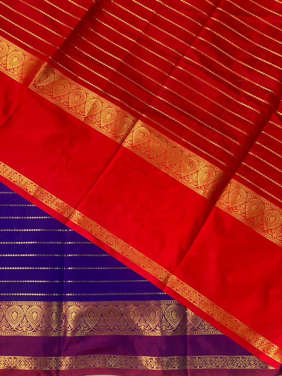 Blue semi Banarasi silk saree -PIH45