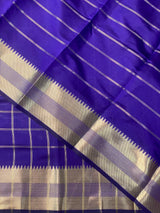 Bluish violet semi Banarasi silk saree -RUK44A