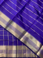 Bluish violet semi Banarasi silk saree -RUK44A