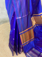 Blue semi Banarasi silk saree -PIH42A