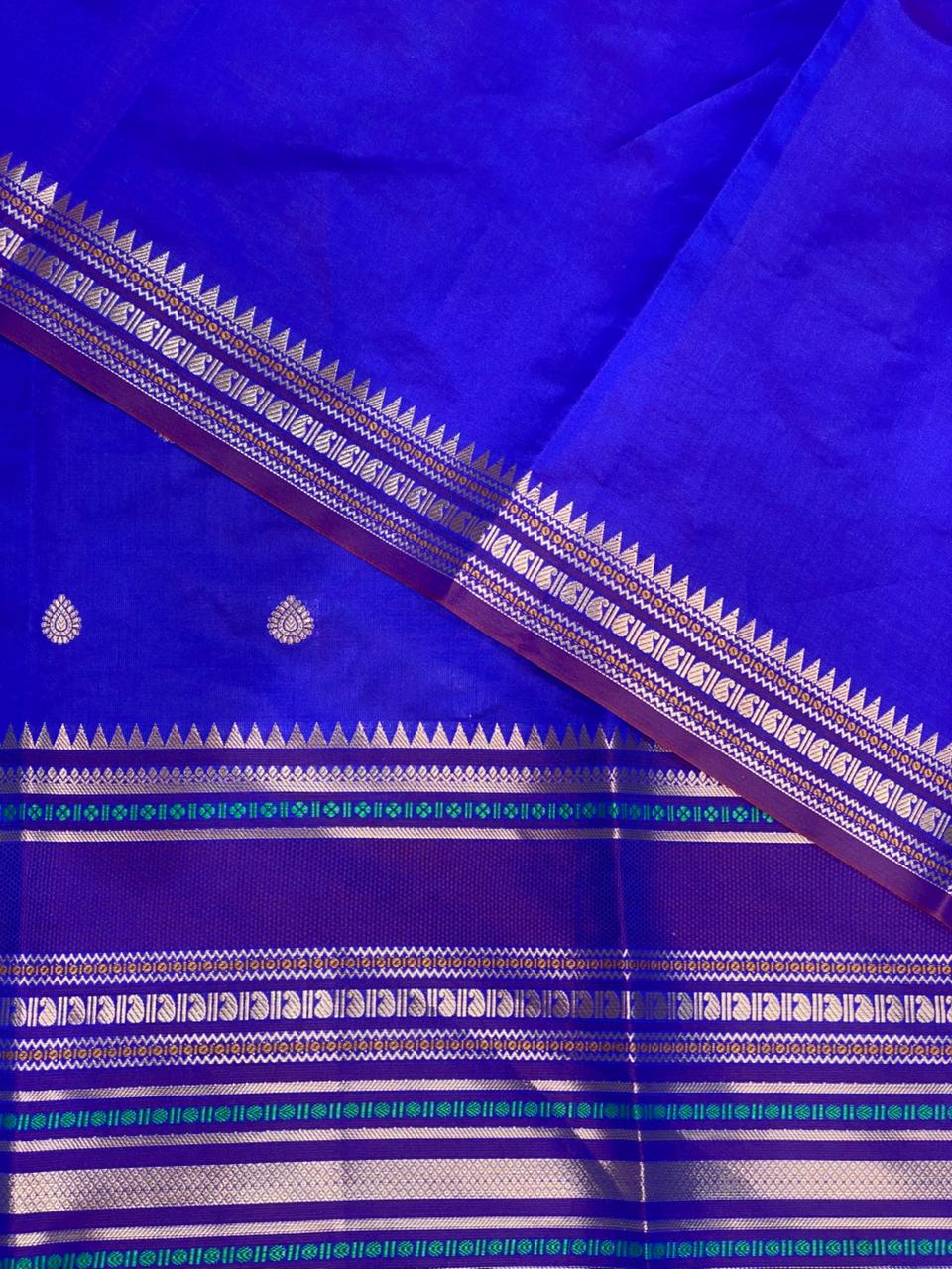 Blue semi Banarasi silk saree -PIH42A