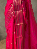 Rani Pink semi Banarasi silk saree -PIH42B