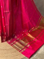 Rani Pink semi Banarasi silk saree -PIH42B