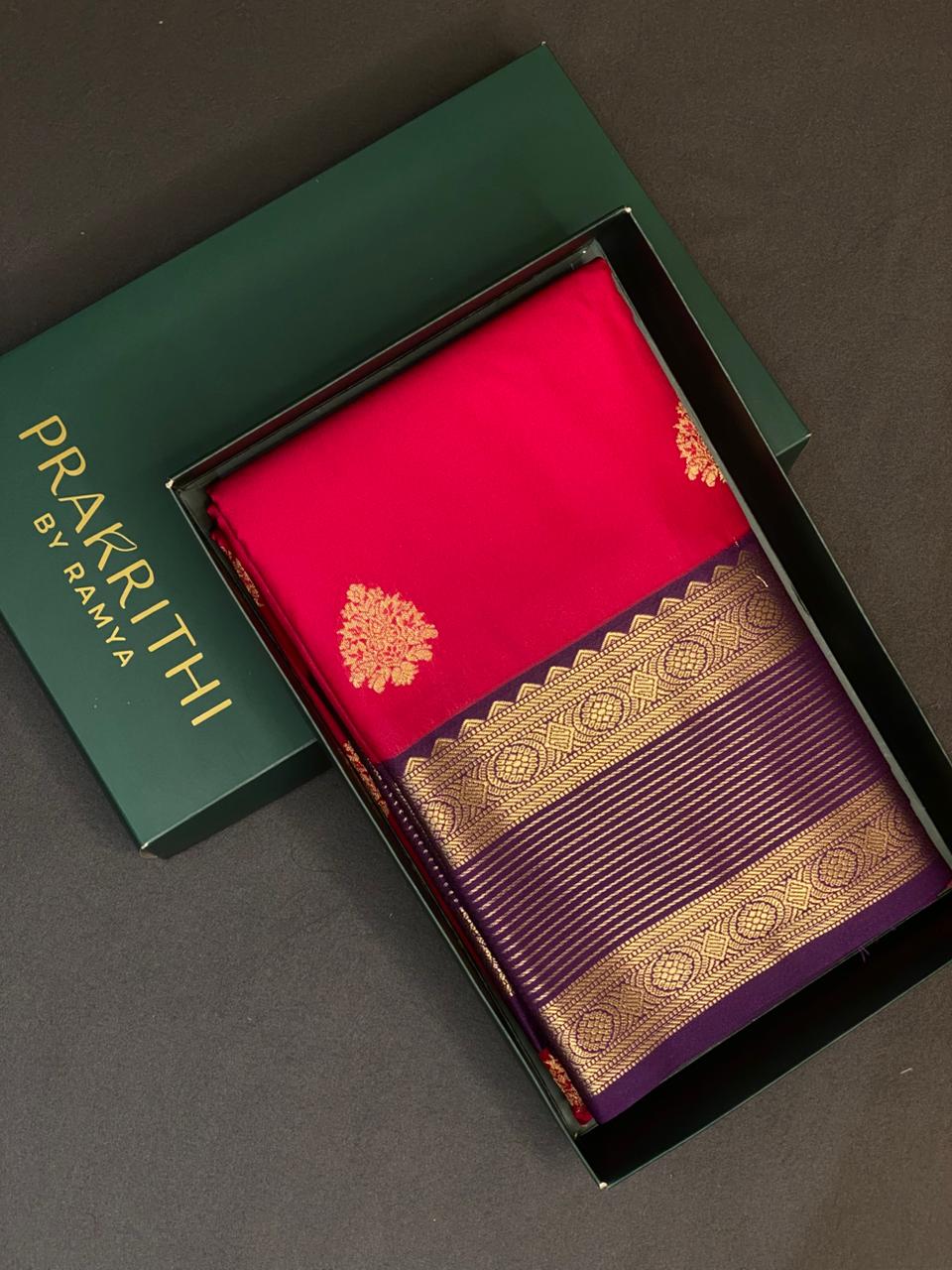 Magenta and Violet kanchipuram silk saree- PSSR287
