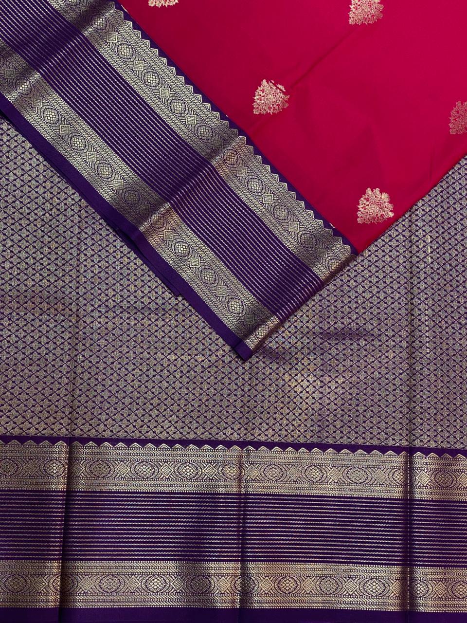 Magenta and Violet kanchipuram silk saree- PSSR287