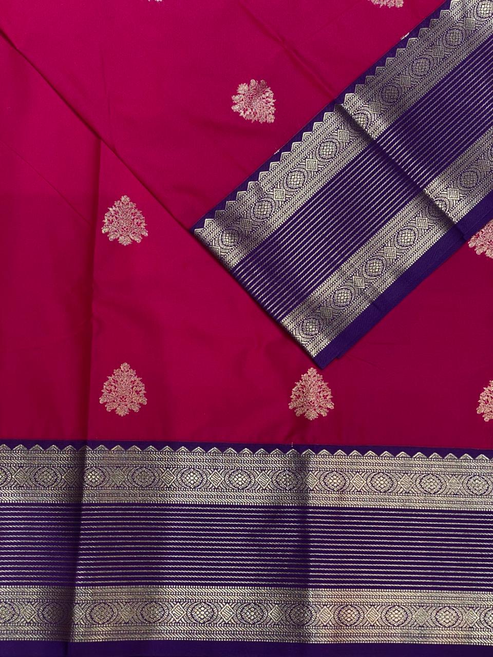 Magenta and Violet kanchipuram silk saree- PSSR287