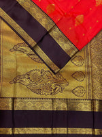 Burnt Orange and Brown kanchipuram silk saree- PSSR290