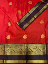 Burnt Orange and Brown kanchipuram silk saree- PSSR237
