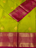 Parrot Green and Magenta kanchipuram silk saree- PSSR238