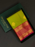 Parrot Green and Magenta kanchipuram silk saree- PSSR238