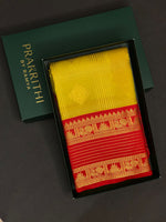 Yellow and Red kanchipuram silk saree- PSSR244