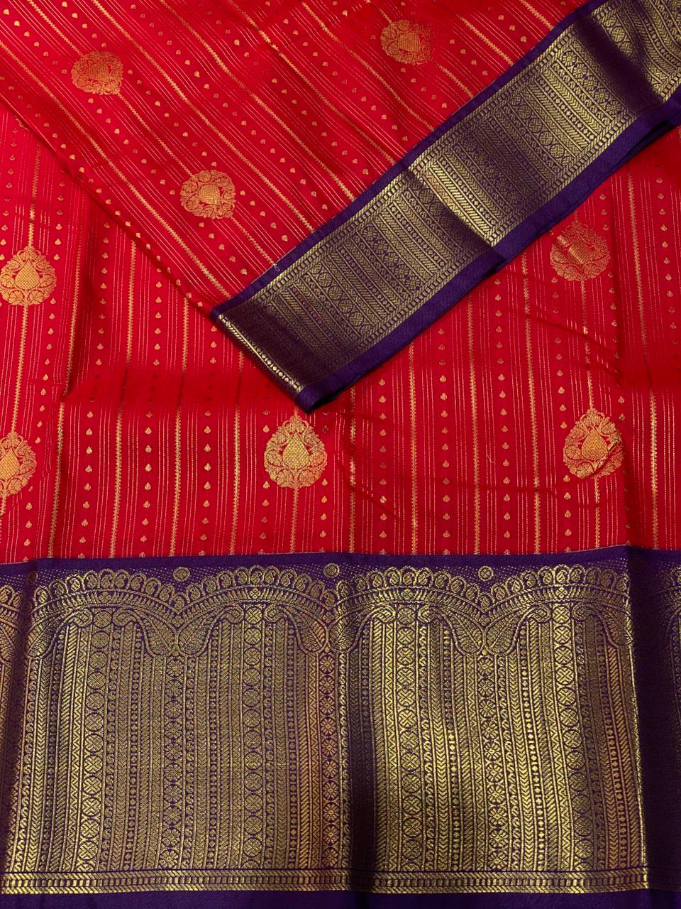 Red and Purple kanchipuram silk saree- PSSR246