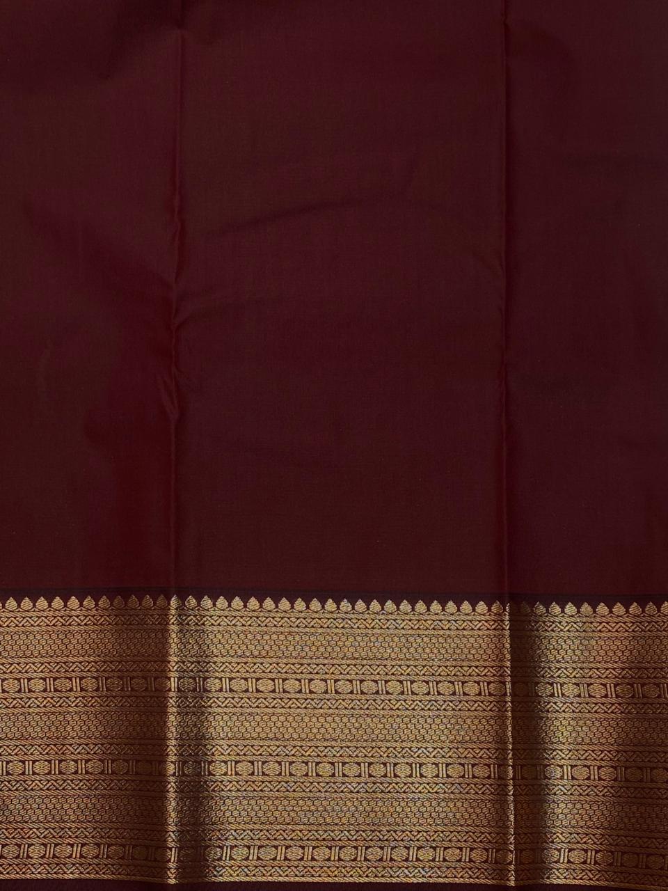 sandal and Purple kanchipuram silk saree- PSSR255