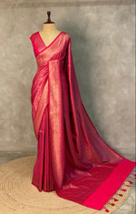 Rani Pink Banarasi Semi katan silksaree - PBAS1