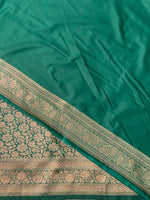 Bottle Green Banarasi Semi katan silksaree - PBAS2