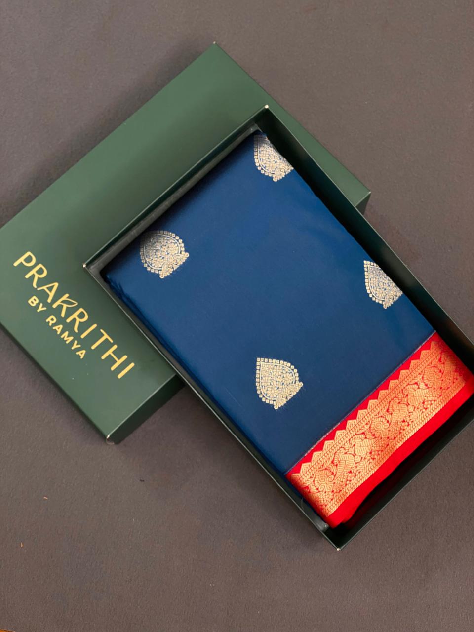 Peacock blue and Magenta kanchipuram silk saree- PSSR274