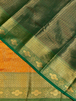 Yellow and Green Semi brocade Banarasi silk saree- PBROS4