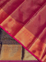 Blue and Magenta Semi brocade Banarasi silk saree- PBROS5