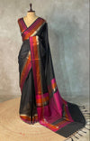 Black banarasi silk saree -MPS42
