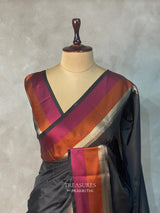 Black banarasi silk saree -MPS42
