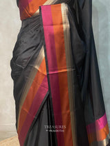 Black banarasi silk saree -MPS42