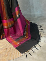Black banarasi silk saree -MPS42