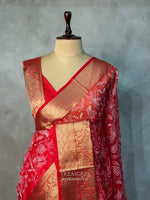 Red Organza silk saree -PIH47