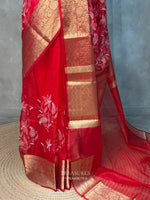 Red Organza silk saree -PIH47