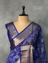 Royal Blue Organza silk saree -PIH47A